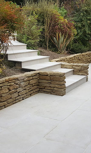 Stone steps and dry stone wall